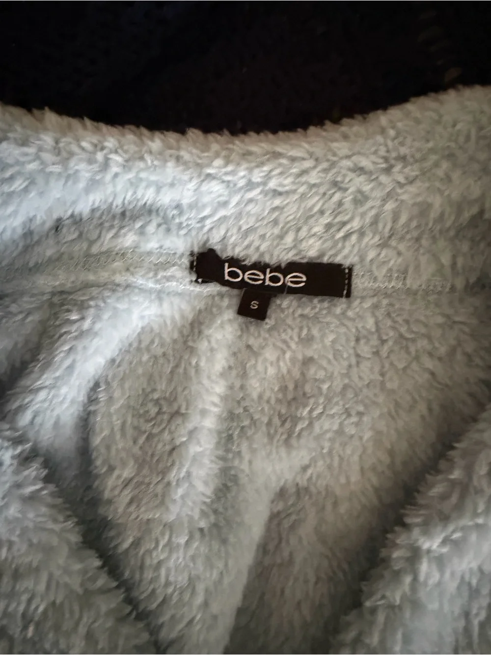 bebe Plush Cropped Cardigan Sweater - Light Blue